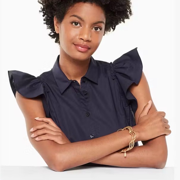 KATE SPADE Scrunched Scallops Stackable Bangle Set - WBRUF716 - Picture 4 of 7